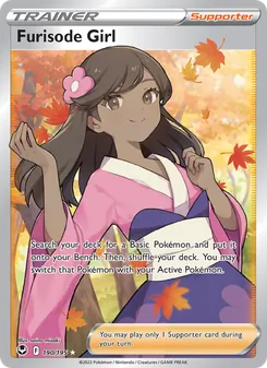 Furisode Girl card from Silver Tempest, number 190/195