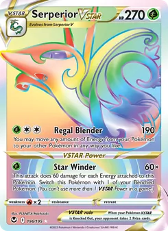 Serperior VSTAR card from Silver Tempest, number 196/195