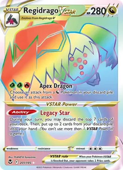 Regidrago VSTAR card from Silver Tempest, number 201/195