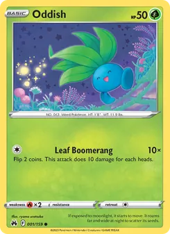 Oddish card from Crown Zenith, number 001/159
