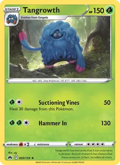 Tangrowth card from Crown Zenith, number 005/159