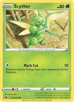 Scyther card from Crown Zenith, number 006/159