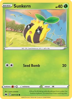 Sunkern card from Crown Zenith, number 007/159