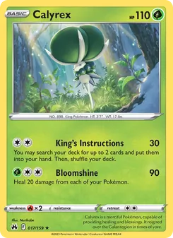 Calyrex card from Crown Zenith, number 017/159