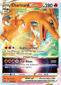Charizard VSTAR card from Crown Zenith, number 019/159