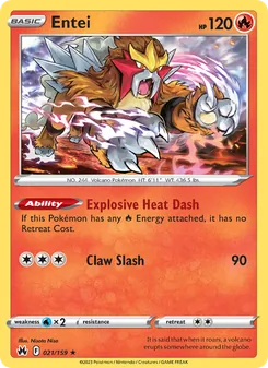 Entei card from Crown Zenith, number 021/159