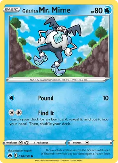 Galarian Mr. Mime card from Crown Zenith, number 030/159