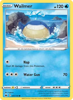 Wailmer card from Crown Zenith, number 031/159