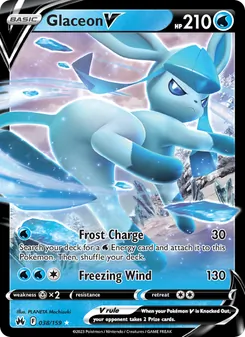 Glaceon V card from Crown Zenith, number 038/159