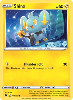 Shinx card from Crown Zenith, number 040/159