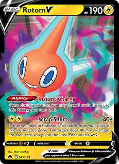 Rotom V card from Crown Zenith, number 045/159
