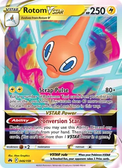 Rotom VSTAR card from Crown Zenith, number 046/159