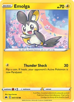 Emolga card from Crown Zenith, number 047/159