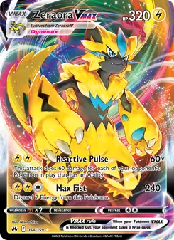 Zeraora VMAX card from Crown Zenith, number 054/159
