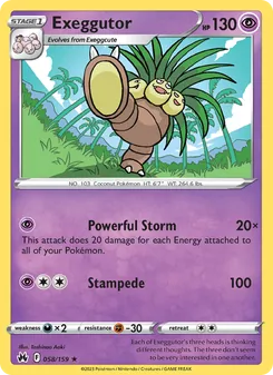 Exeggutor card from Crown Zenith, number 058/159