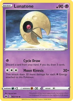 Lunatone card from Crown Zenith, number 062/159
