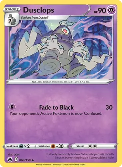 Dusclops card from Crown Zenith, number 063/159
