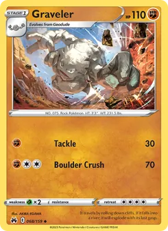 Graveler card from Crown Zenith, number 068/159
