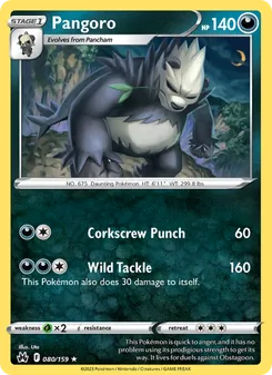 Pangoro card from Crown Zenith, number 080/159