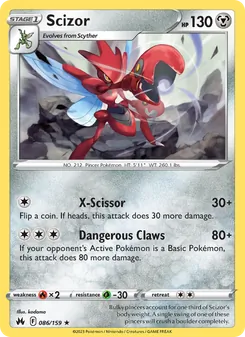 Scizor card from Crown Zenith, number 086/159