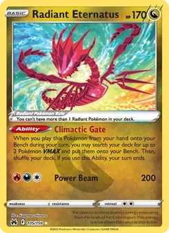 Radiant Eternatus card from Crown Zenith, number 105/159