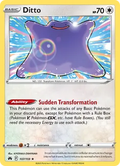 Ditto card from Crown Zenith, number 107/159