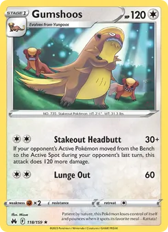 Gumshoos card from Crown Zenith, number 118/159
