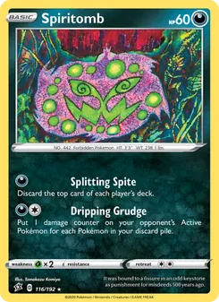 Spiritomb card from Rebel Clash, number 116/192