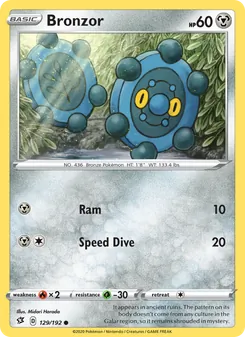 Bronzor card from Rebel Clash, number 129/192