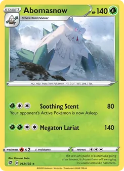 Abomasnow card from Rebel Clash, number 13/192
