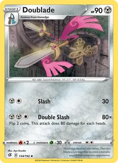 Doublade card from Rebel Clash, number 134/192