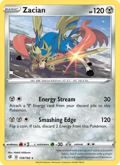 Zacian card from Rebel Clash, number 139/192