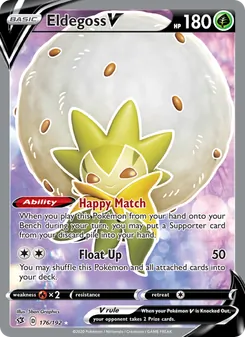Eldegoss V card from Rebel Clash, number 176/192