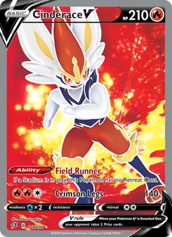 Cinderace V card from Rebel Clash, number 178/192