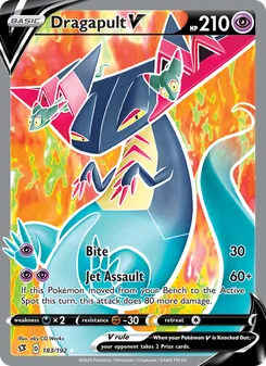 Dragapult V card from Rebel Clash, number 183/192