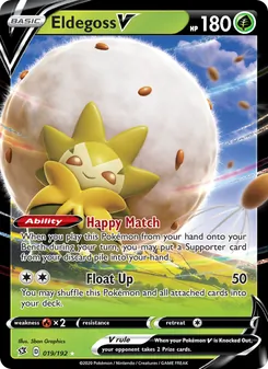 Eldegoss V card from Rebel Clash, number 19/192