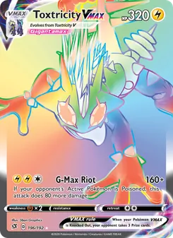 Toxtricity VMAX card from Rebel Clash, number 196/192