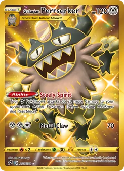 Galarian Perrserker card from Rebel Clash, number 205/192