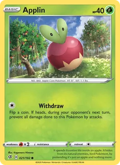 Applin card from Rebel Clash, number 21/192