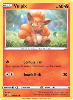 Vulpix card from Rebel Clash, number 24/192