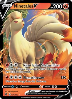 Ninetales V card from Rebel Clash, number 26/192