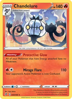 Chandelure card from Rebel Clash, number 33/192