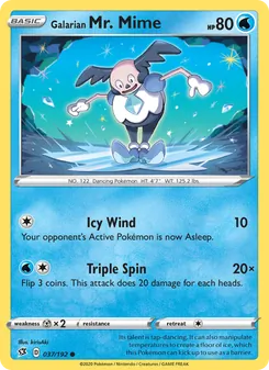 Galarian Mr. Mime card from Rebel Clash, number 37/192