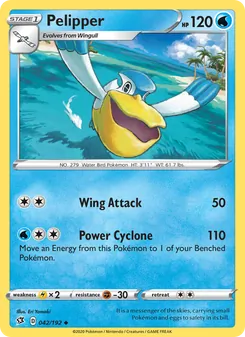 Pelipper card from Rebel Clash, number 42/192