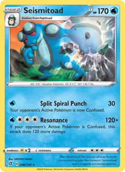 Seismitoad card from Rebel Clash, number 46/192