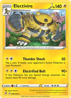 Electivire card from Rebel Clash, number 59/192