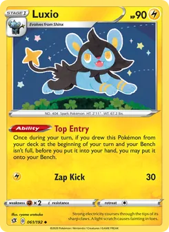 Luxio card from Rebel Clash, number 61/192