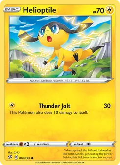Helioptile card from Rebel Clash, number 63/192