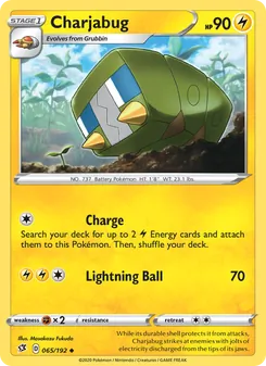Charjabug card from Rebel Clash, number 65/192