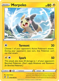 Morpeko card from Rebel Clash, number 73/192